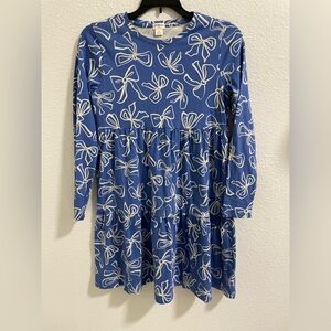 Crewcuts Charming Blue and White Bow Pattern Kids Dress